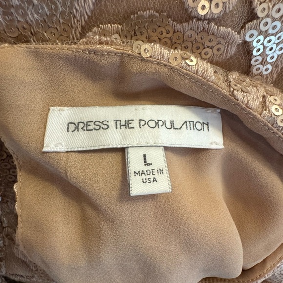 DRESS THE POPULATION Audrey Sequin
Lace Dress Blush Champagne Large Mother Bride - Picture 9 of 10